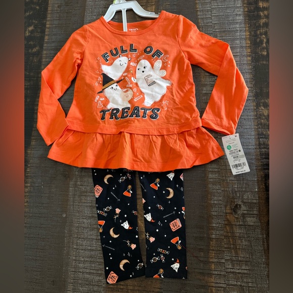 NWT Carter’s Kids Toddler Girl’s 2Piece outfit Full Of Treats Top and Pants 4T - Picture 1 of 8